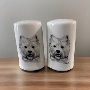 Rosalinde Vladimir Westie Dog‎ Porcelain Salt And Pepper Shakers